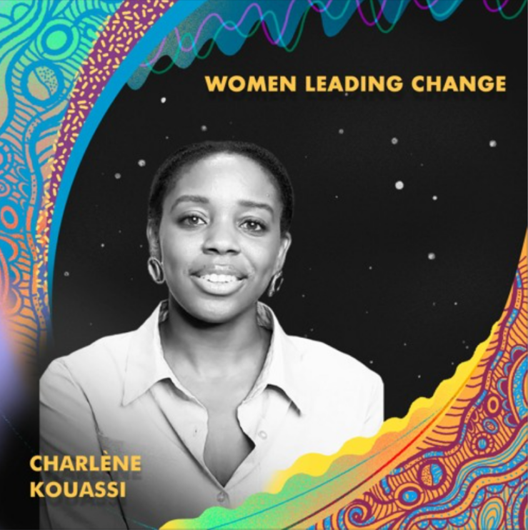 Charlène Kouassi on the episode cover with stars in the sky as background