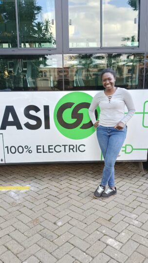 Young female EV-Mechanic